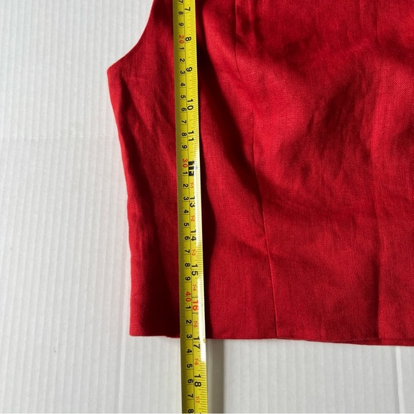 Reformation 4 Grace 100% Linen Two Piece Top Skirt Sundried Tomato Red EXCELLENT - Picture 6 of 16
